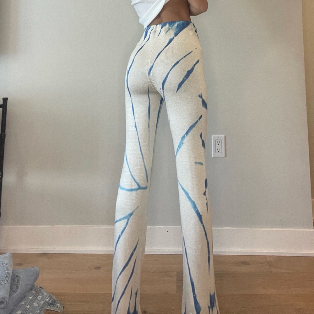 Elderstatesman cashmere tie dye flare pants